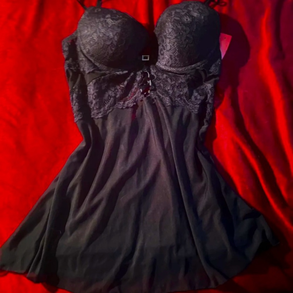Black Fuchsia babydoll